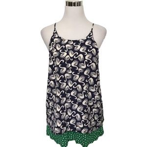 Porridge Swan Print Tank Top Polka Dot Cami